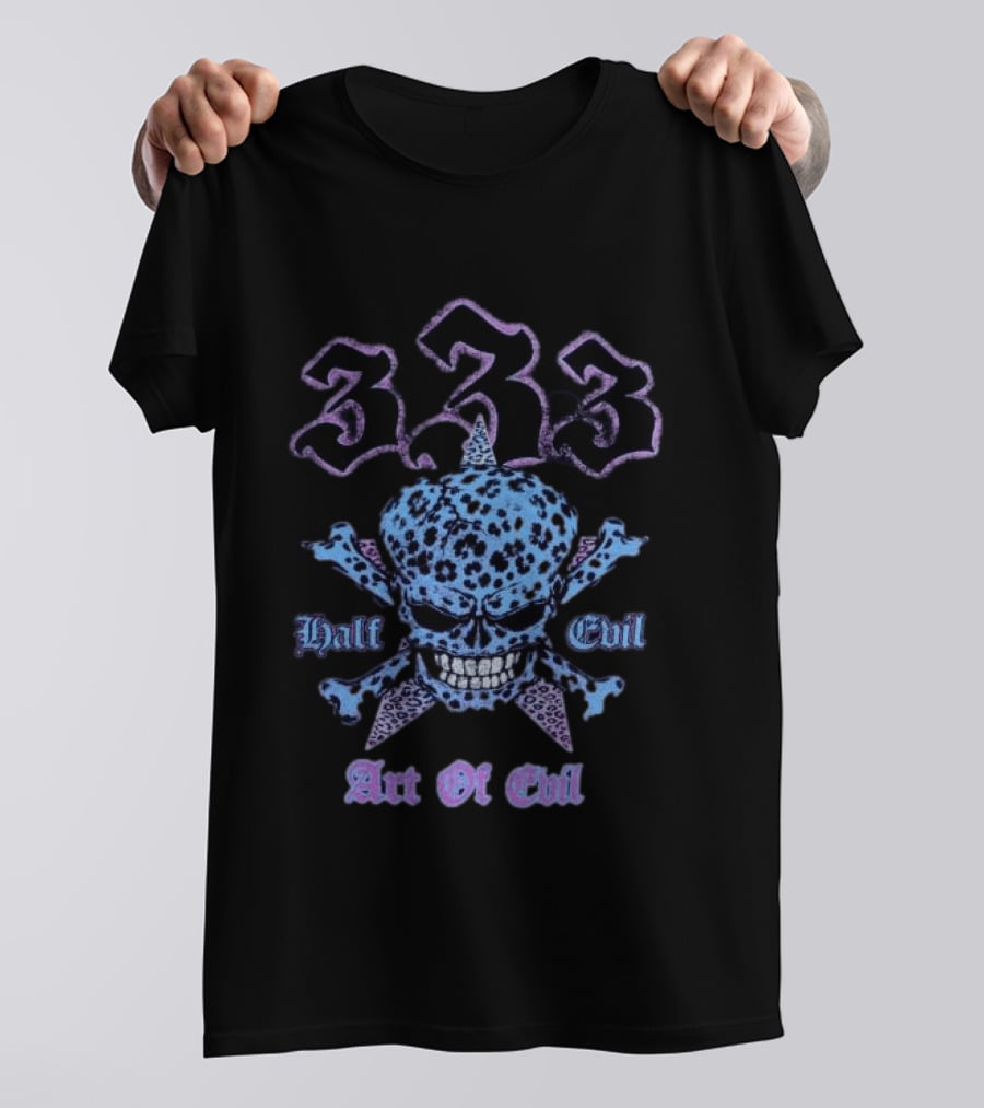 333 Half Evil Art Of Evil Skull T-Shirt