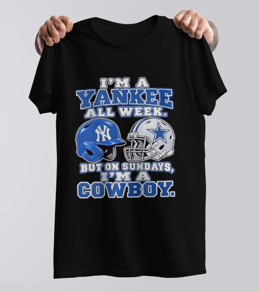 Yankee All Week But On Sundays Dallas Cowboy Football Fan T-Shirt
