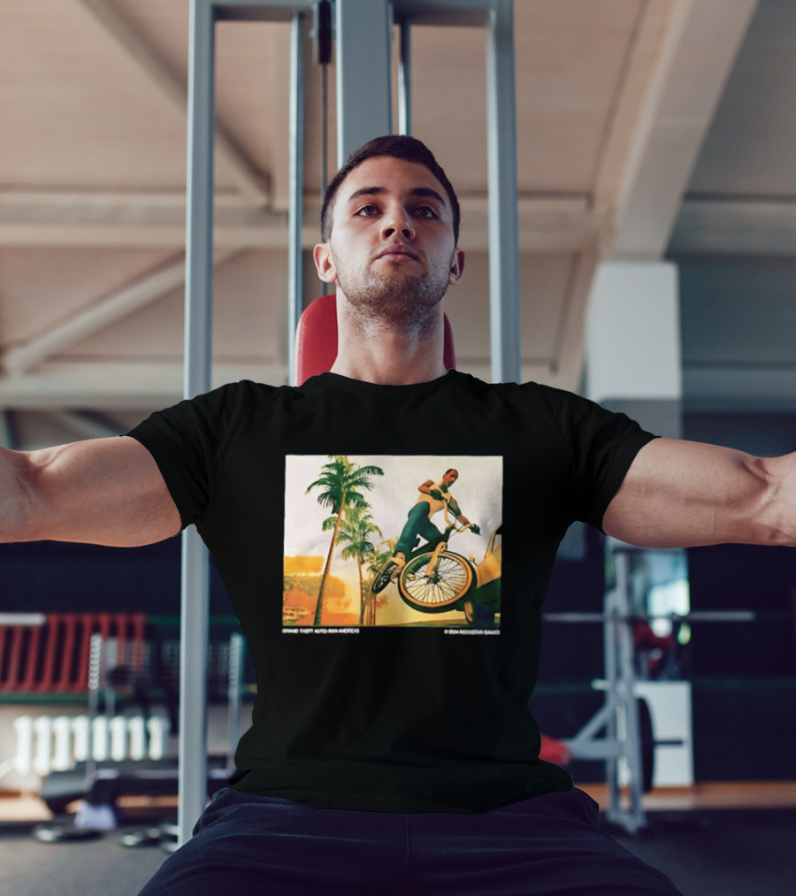 Grand Theft Auto San Andreas Rockstar Games Bicycle Scene T-Shirt