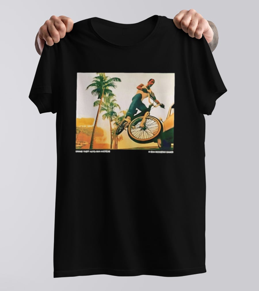 Grand Theft Auto San Andreas Rockstar Games Bicycle Scene T-Shirt