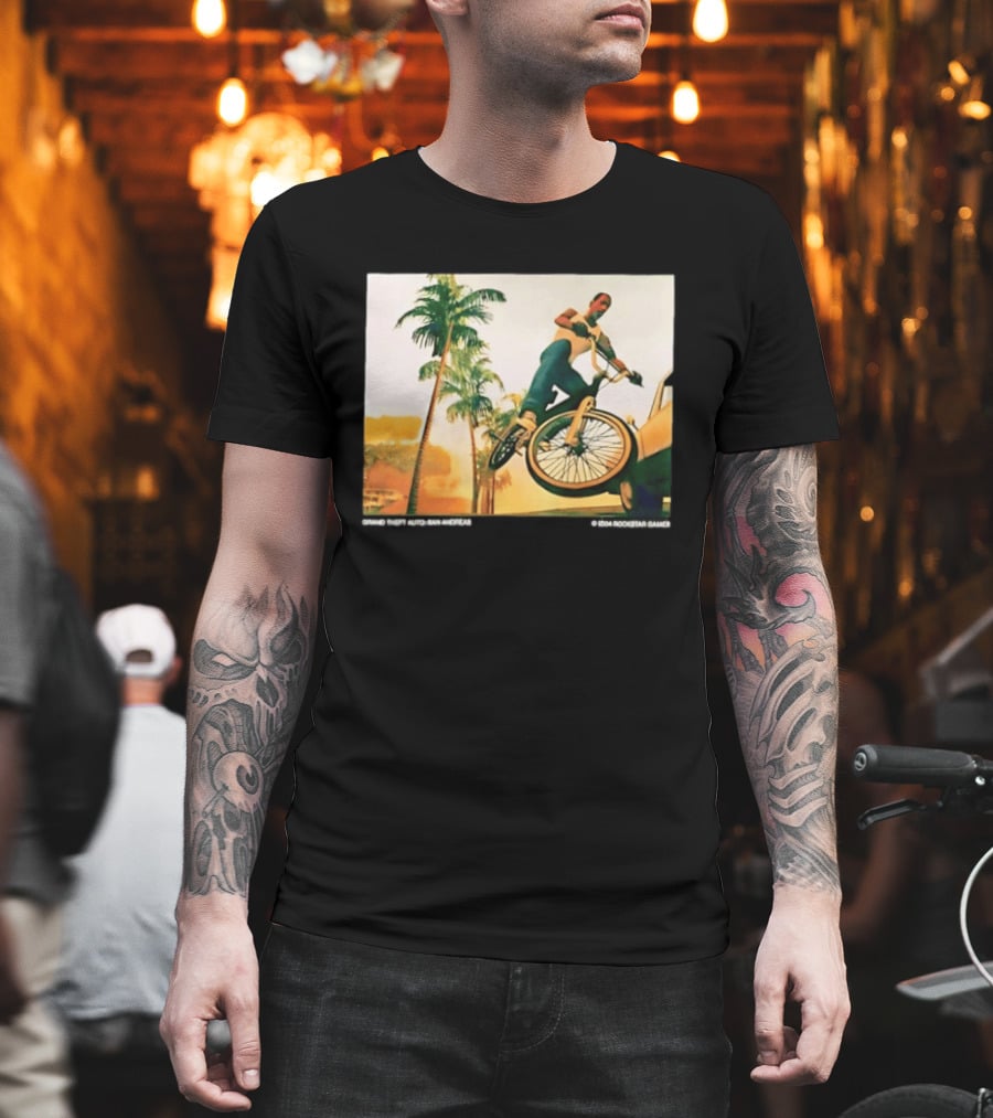 Grand Theft Auto San Andreas Rockstar Games Bicycle Scene T-Shirt