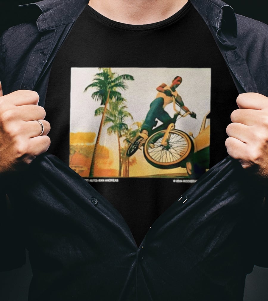 Grand Theft Auto San Andreas Rockstar Games Bicycle Scene T-Shirt