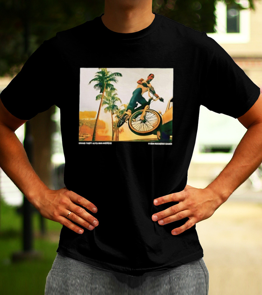 Grand Theft Auto San Andreas Rockstar Games Bicycle Scene T-Shirt