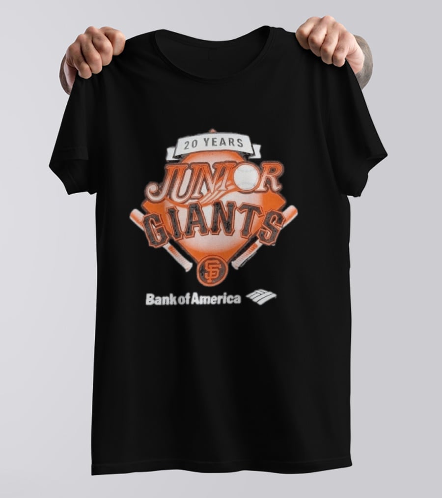 Junior Giants San Francisco 20 Years Bank Of America Celebration Anniversary T-Shirt