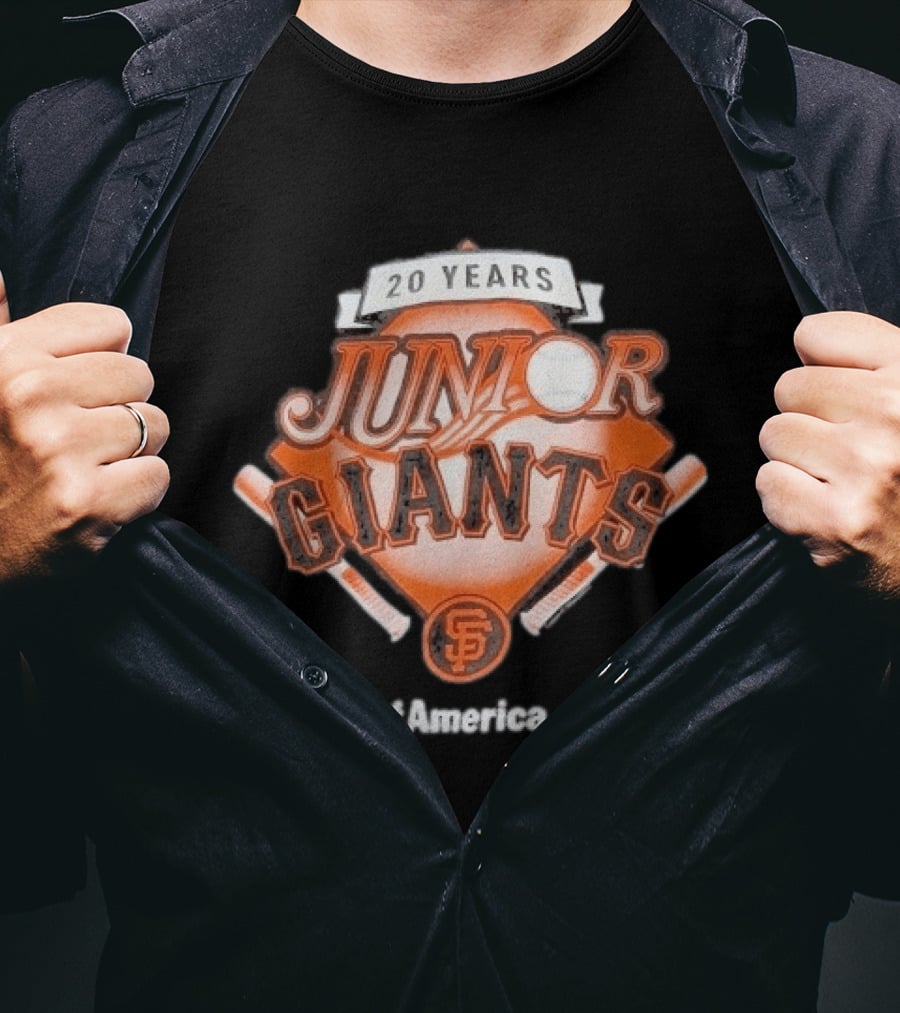 Junior Giants San Francisco 20 Years Bank Of America Celebration Anniversary T-Shirt