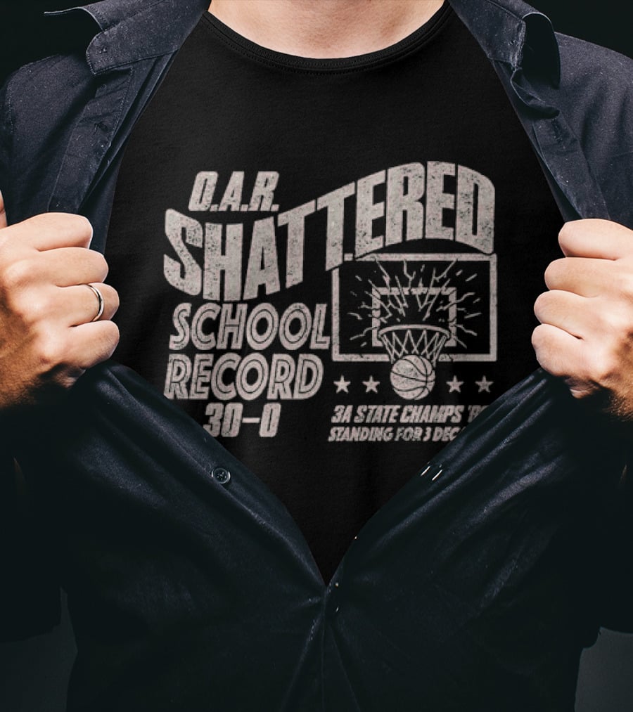 D.A.R. Shattered School Record Basketball 3A State Champs 2023 T-Shirt