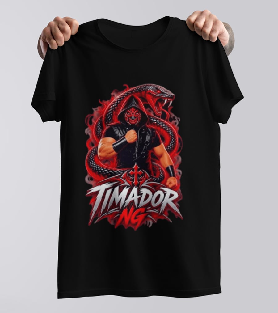 Timador NG Masked Wrestler Red Snake Fist Combat T-Shirt