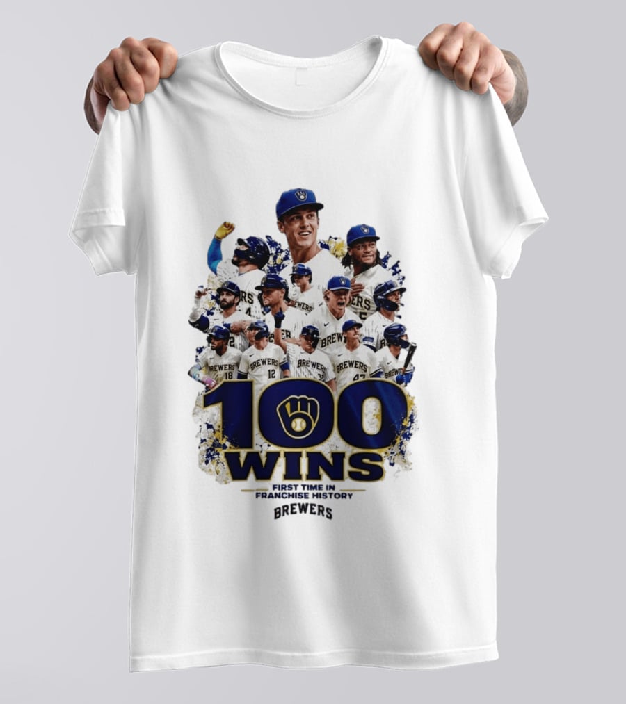 Brewers 100 Wins First Time In Franchise History Celebration T-Shirt