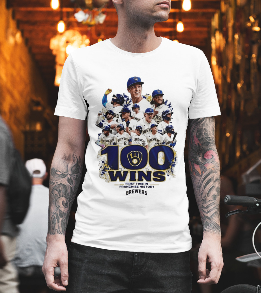 Brewers 100 Wins First Time In Franchise History Celebration T-Shirt