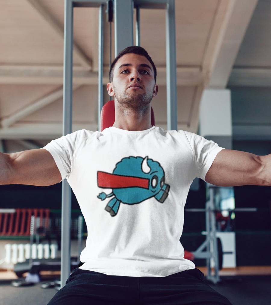 Buffalo Superhero With Red Cape Flying Action T-Shirt