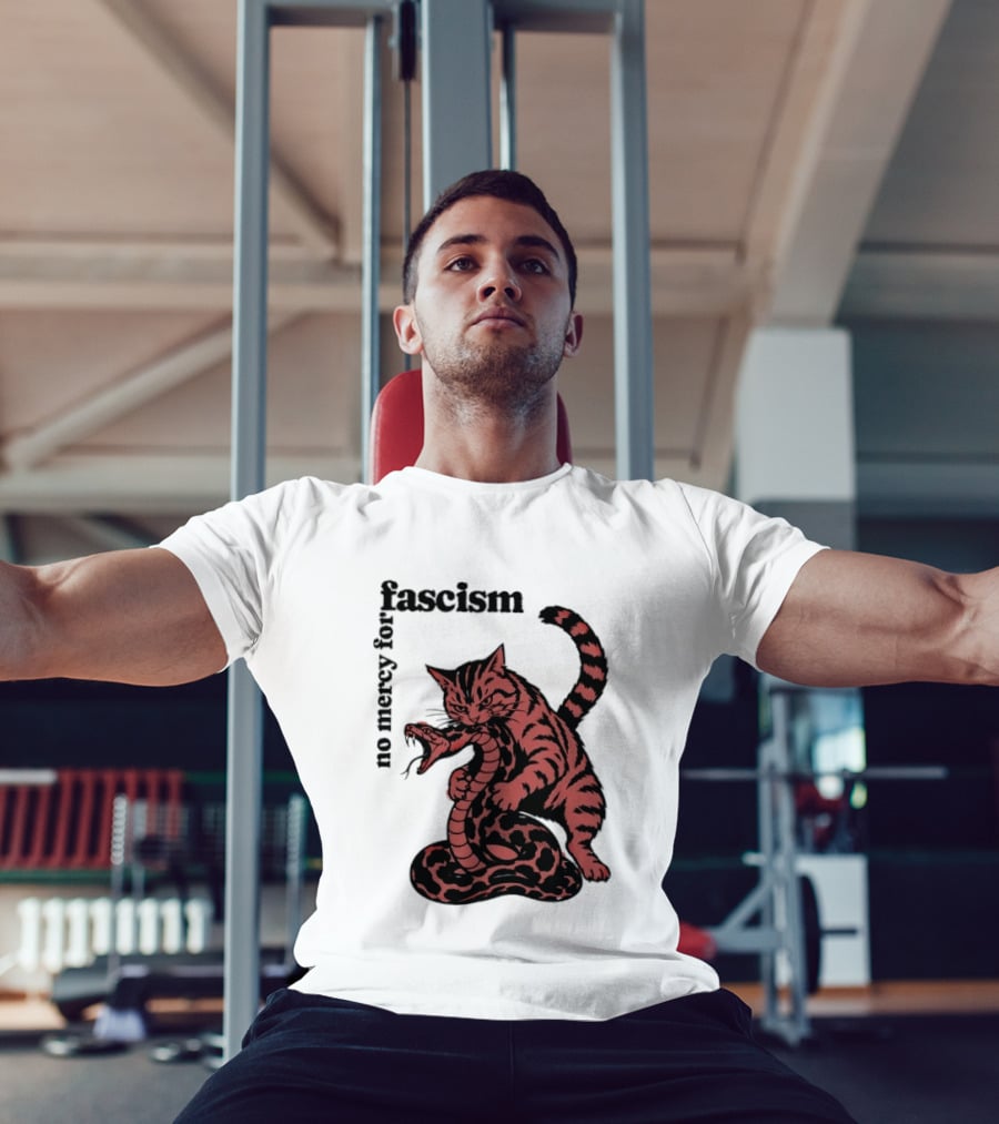 No Mercy For Fascism Cat And Snake T-Shirt