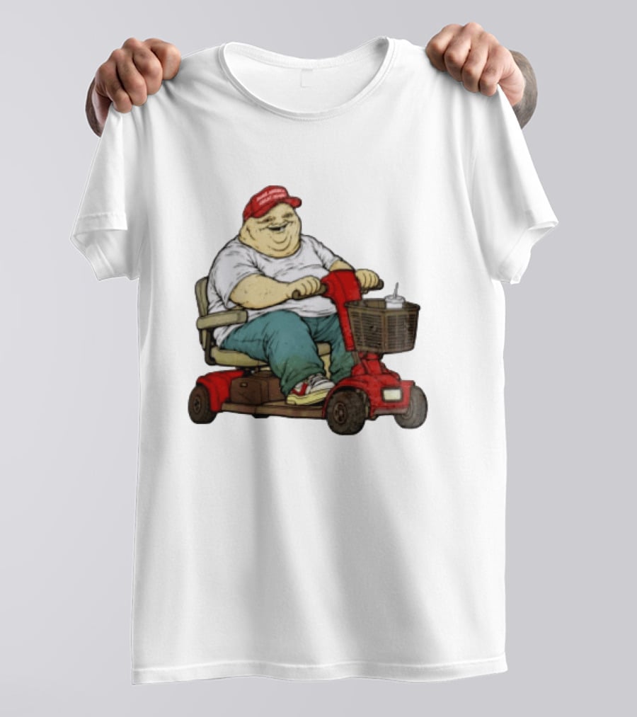 Magachud Scooter McGillicutty Kiss Cut Red Cap Plus Size Mobility T-Shirt