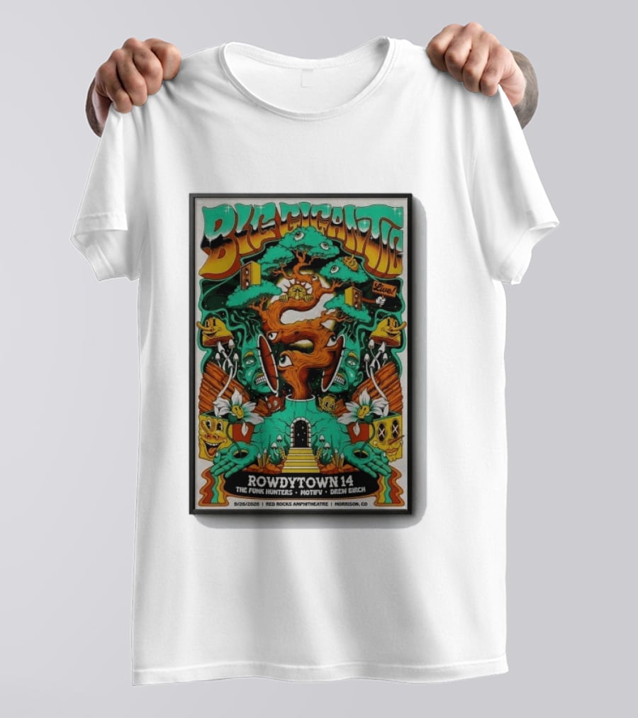 Big Gigantic Live Rowdytown 14 Red Rocks Amphitheatre September 26 2026 Morrison CO The Funk Hunters Motifv Drew Birch T-Shirt