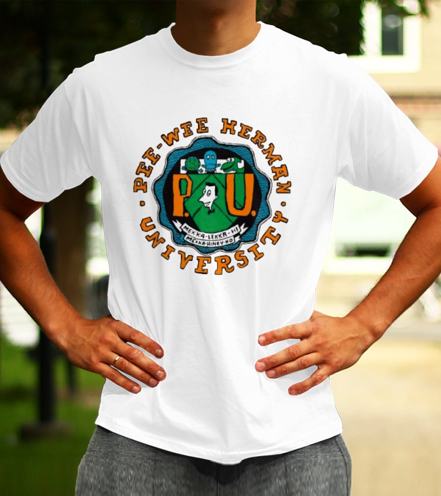 Retrokid Shop Pee Wee Herman University Mekka Lekka Hi Mekka Hiney Ho Crewneck T-Shirt