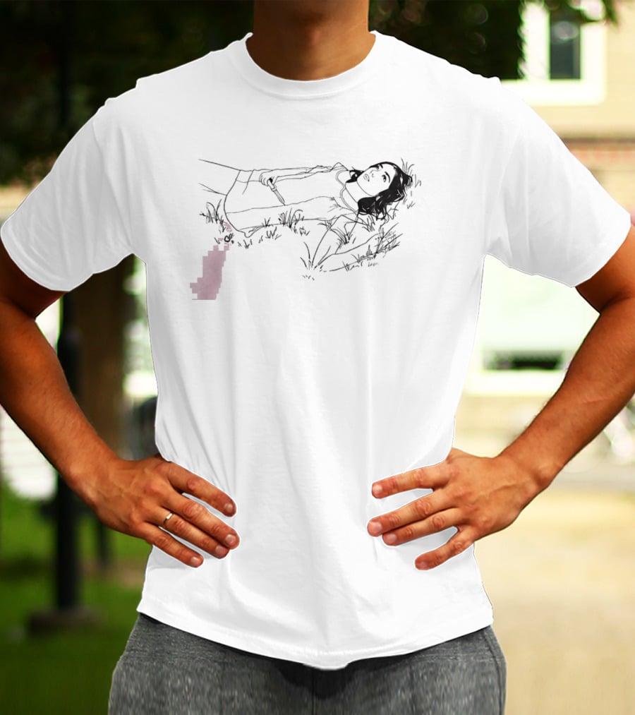 The Unraveled Tour Olivia Rodrigo Knife Graphic Line Art Lying In Grass T-Shirt