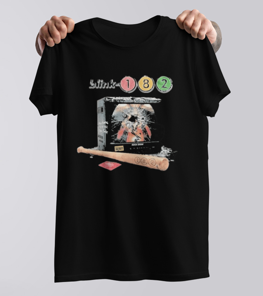 Blink 182 Take Off Your Pants And Jacket Rock Show TV Smash 182 Baseball Bat T-Shirt