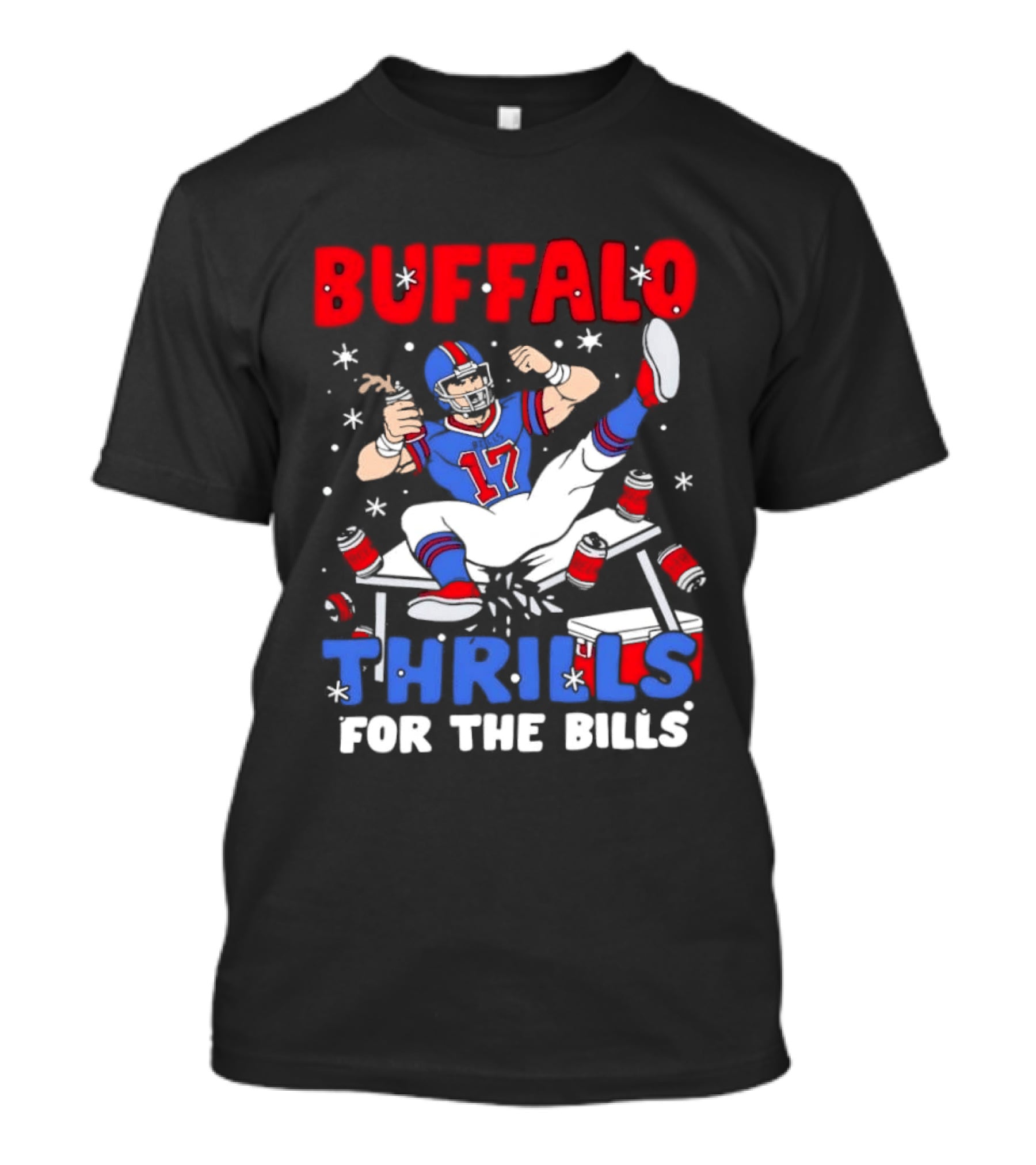 Buffalo Bills 17 Thrills Josh Allen Table Celebration T-Shirt