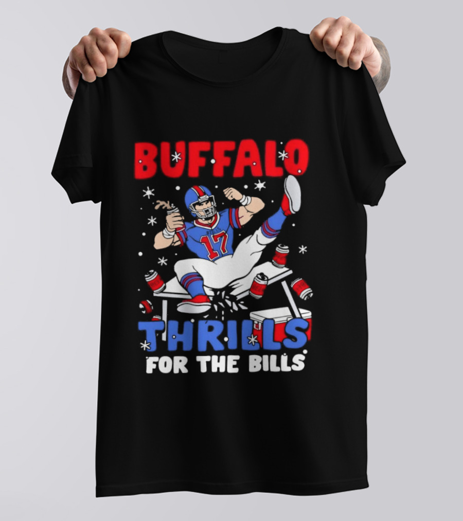 Buffalo Bills 17 Thrills Josh Allen Table Celebration T-Shirt