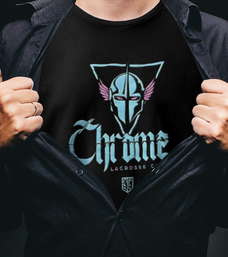 Chrome Lacrosse Club Winged Helmet T-Shirt