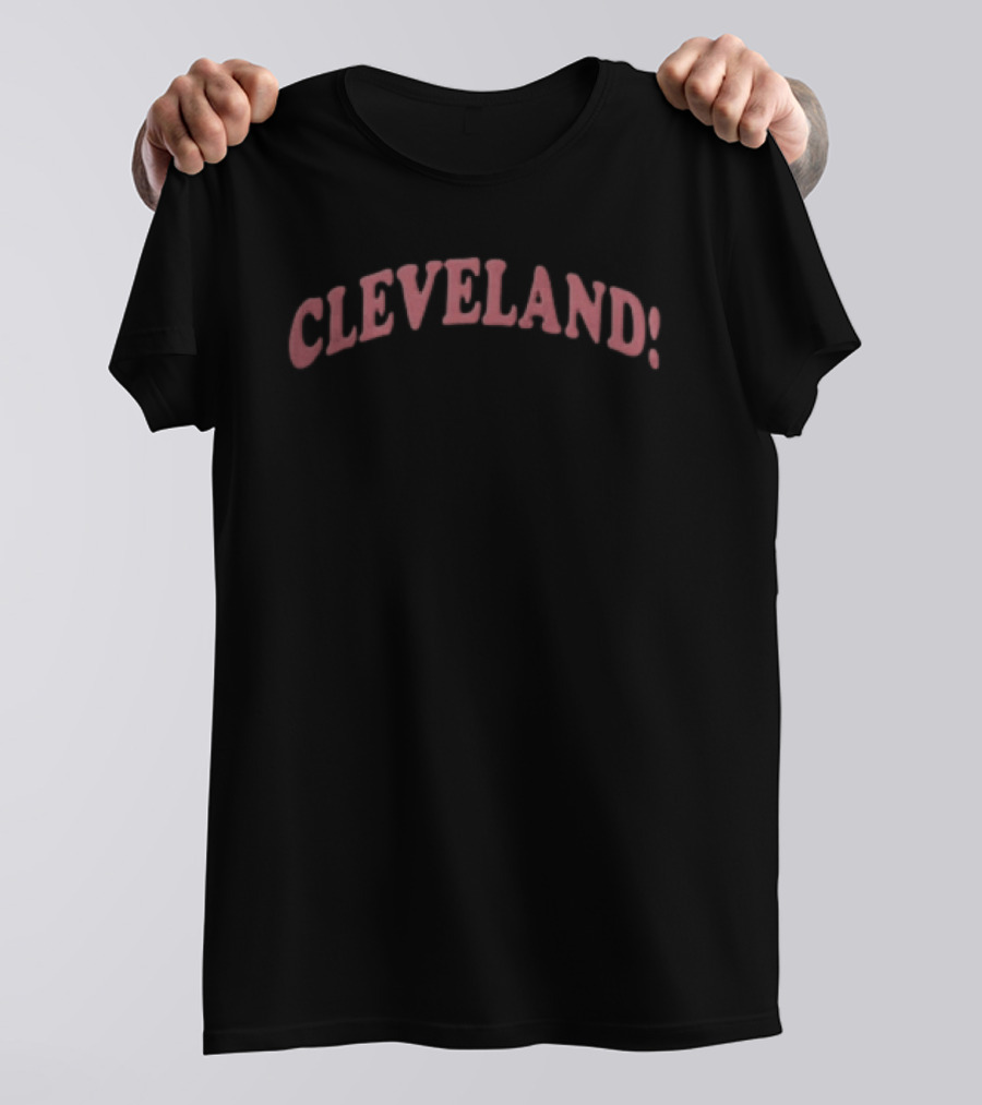 Cleveland Arched Text Orange T-Shirt
