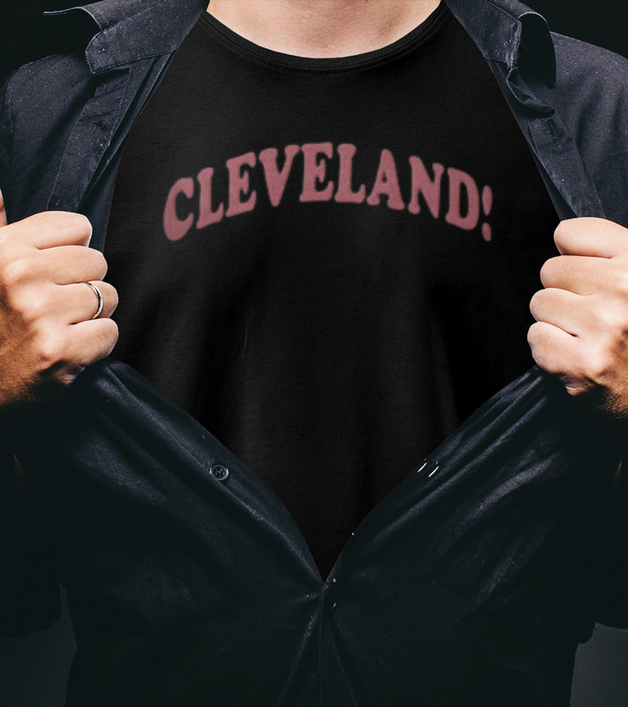 Cleveland Arched Text Orange T-Shirt