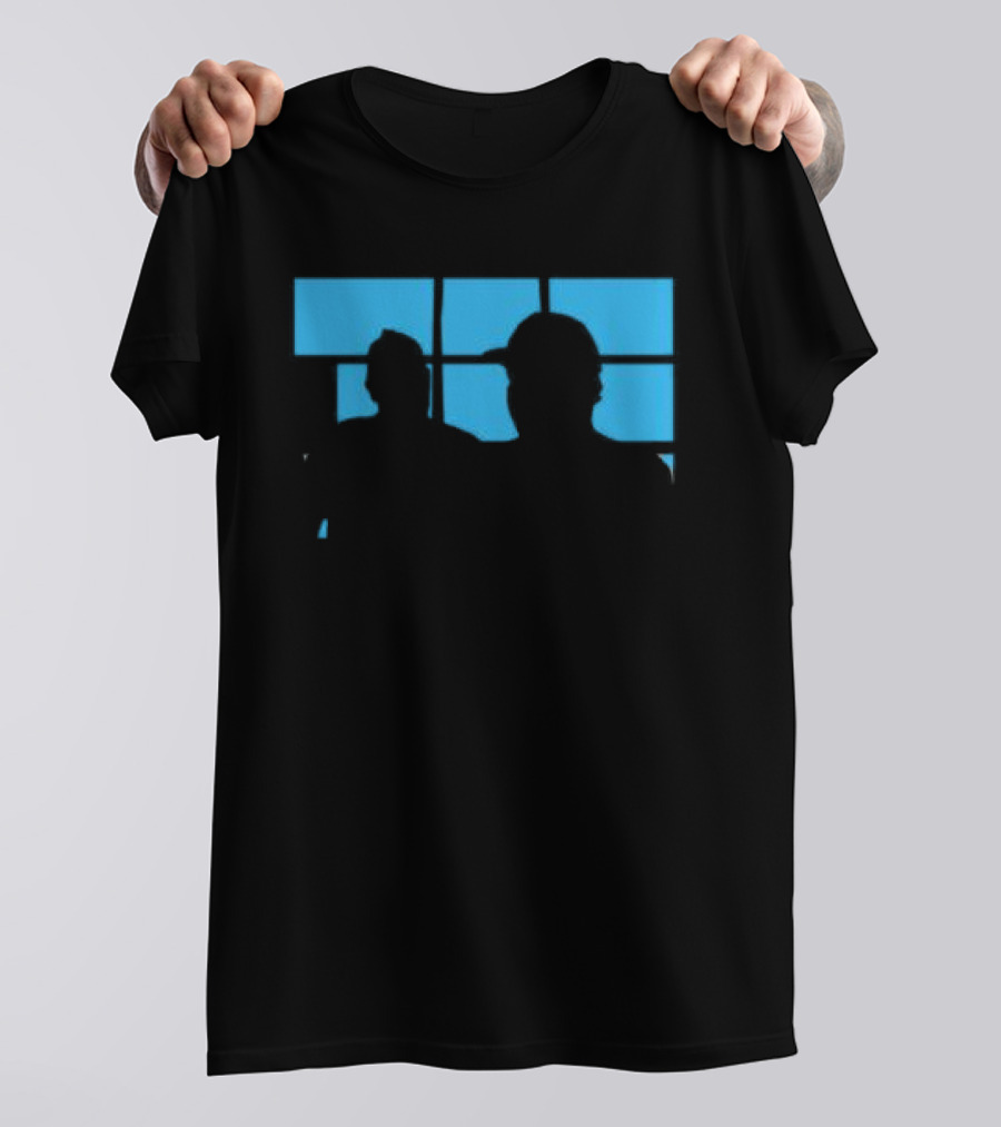 Daz Black Stars Store Shop Blue Off The Hook Black Silhouette Duo T-Shirt
