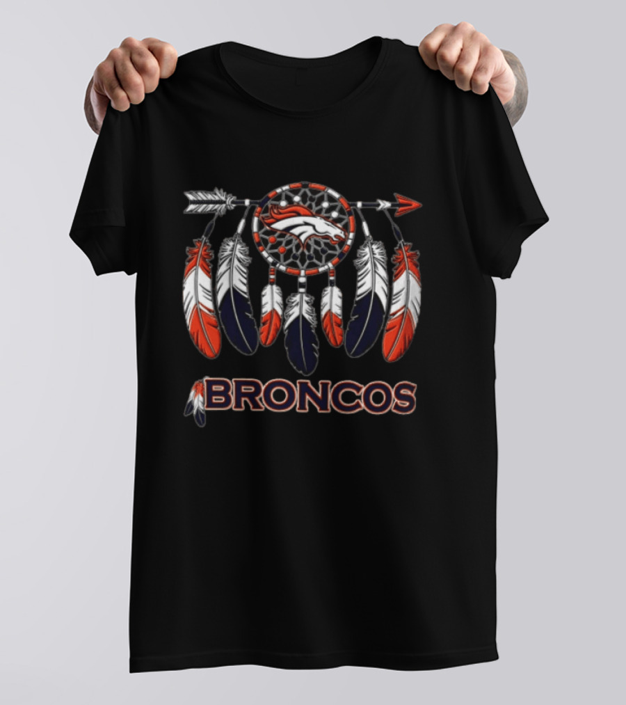 Denver Broncos Dreamcatcher Native American Heritage Feathers T-Shirt