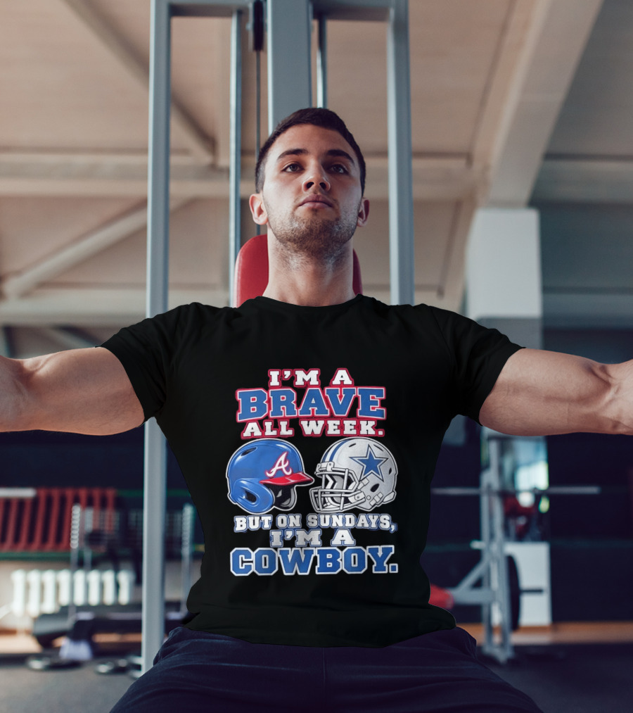 I'm A Brave All Week But On Sundays I'm A Cowboy Helmet Combination T-Shirt