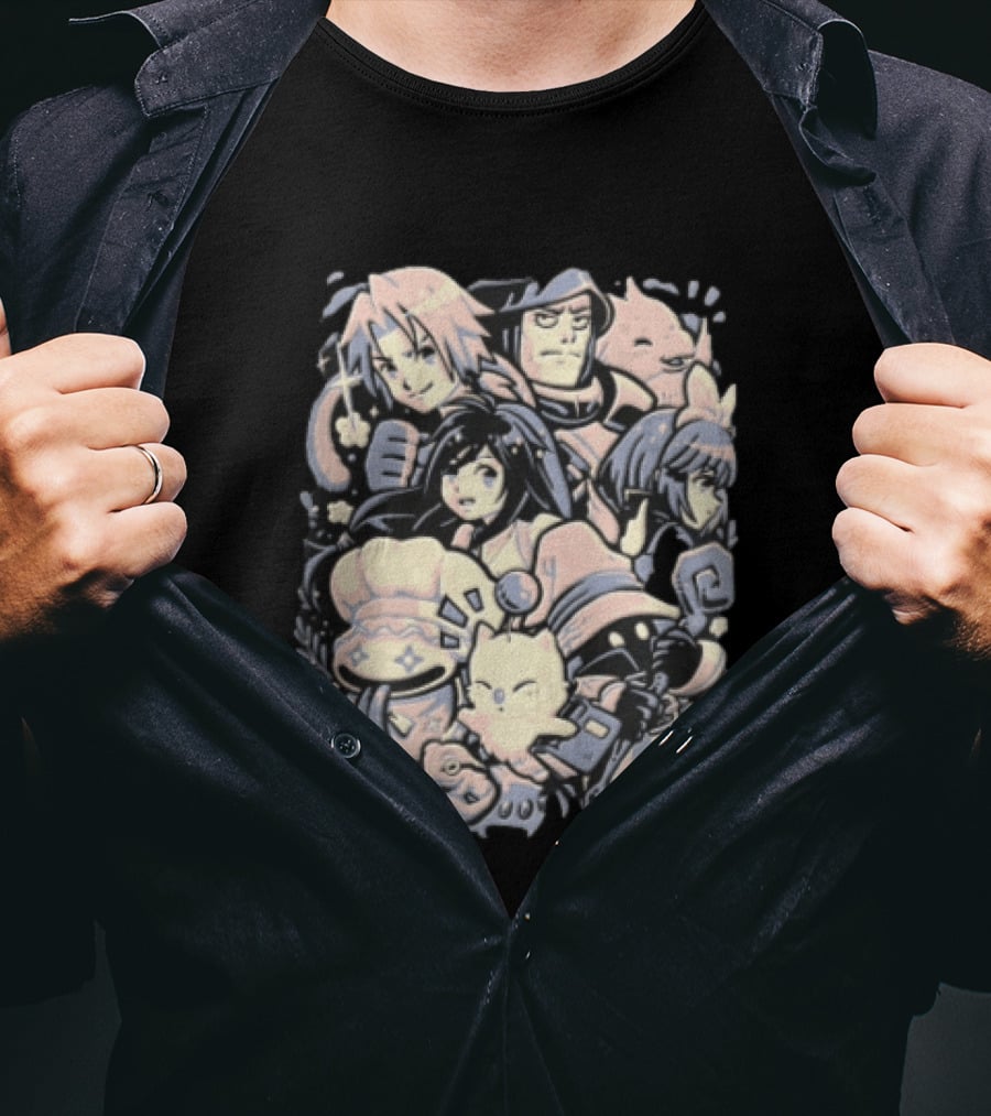 Final Fantasy Anime Group Characters T-Shirt
