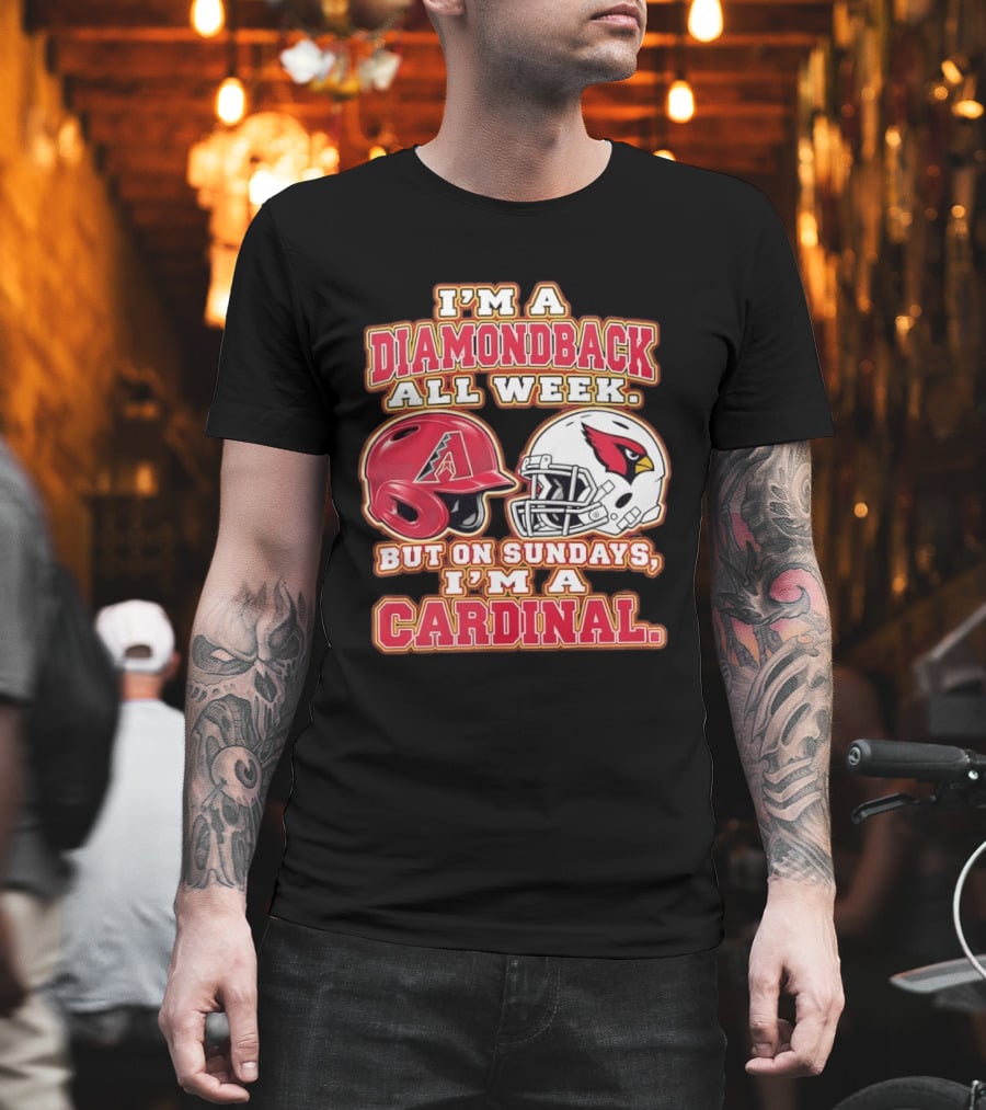 I'm A Diamondback All Week But On Sundays I'm A Cardinal Helmet T-Shirt