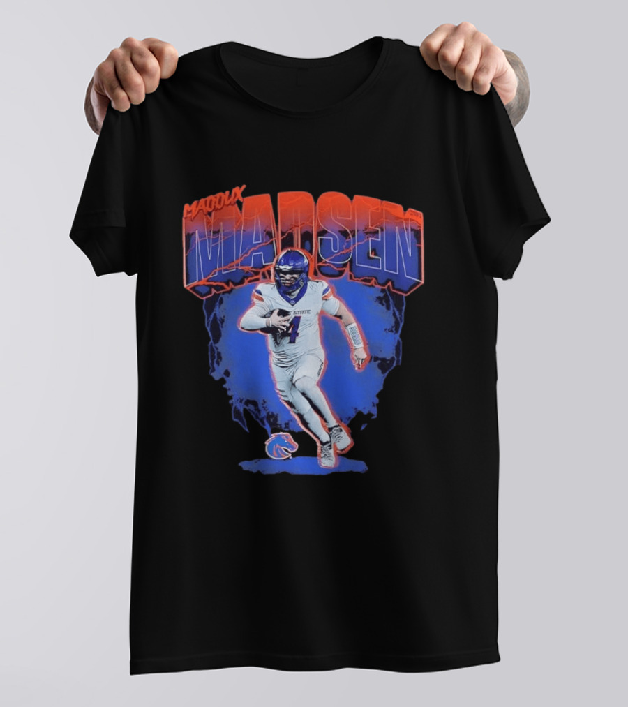 Boise State Broncos Maddux Madsen Lightning Collage NCAA Football T-Shirt