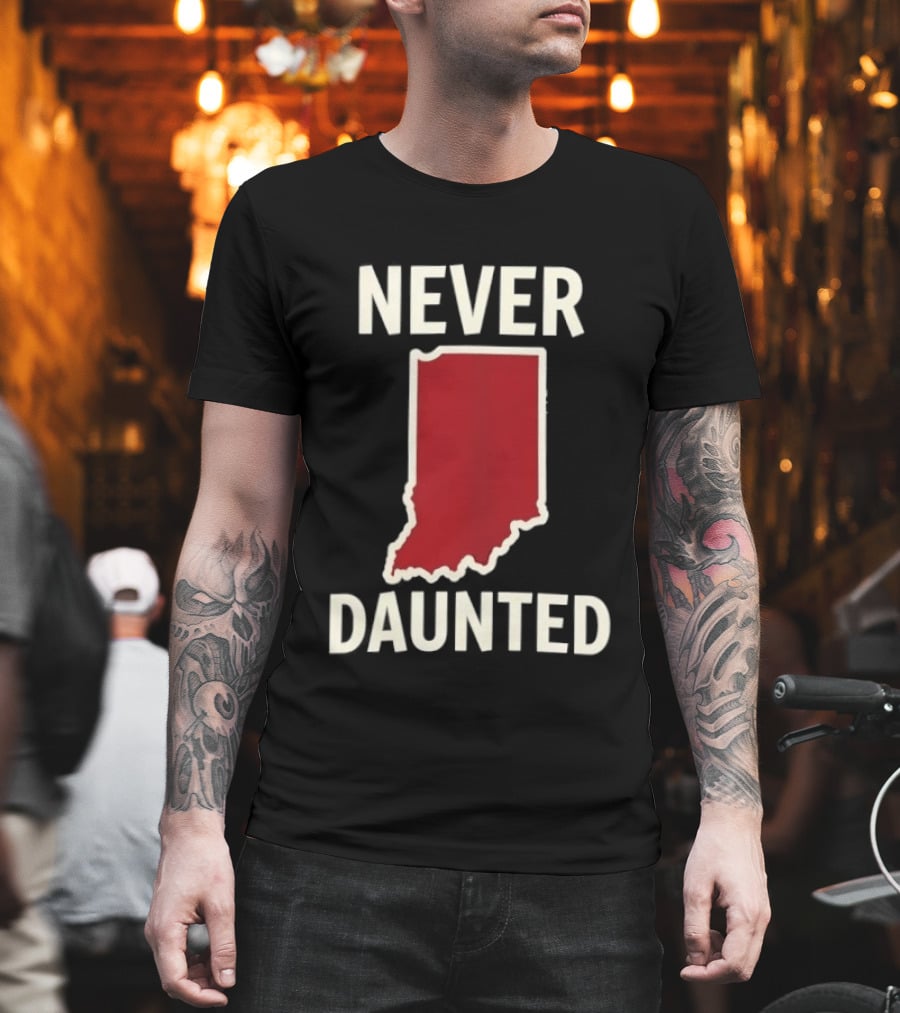 Never Daunted Indiana State Red Map T-Shirt