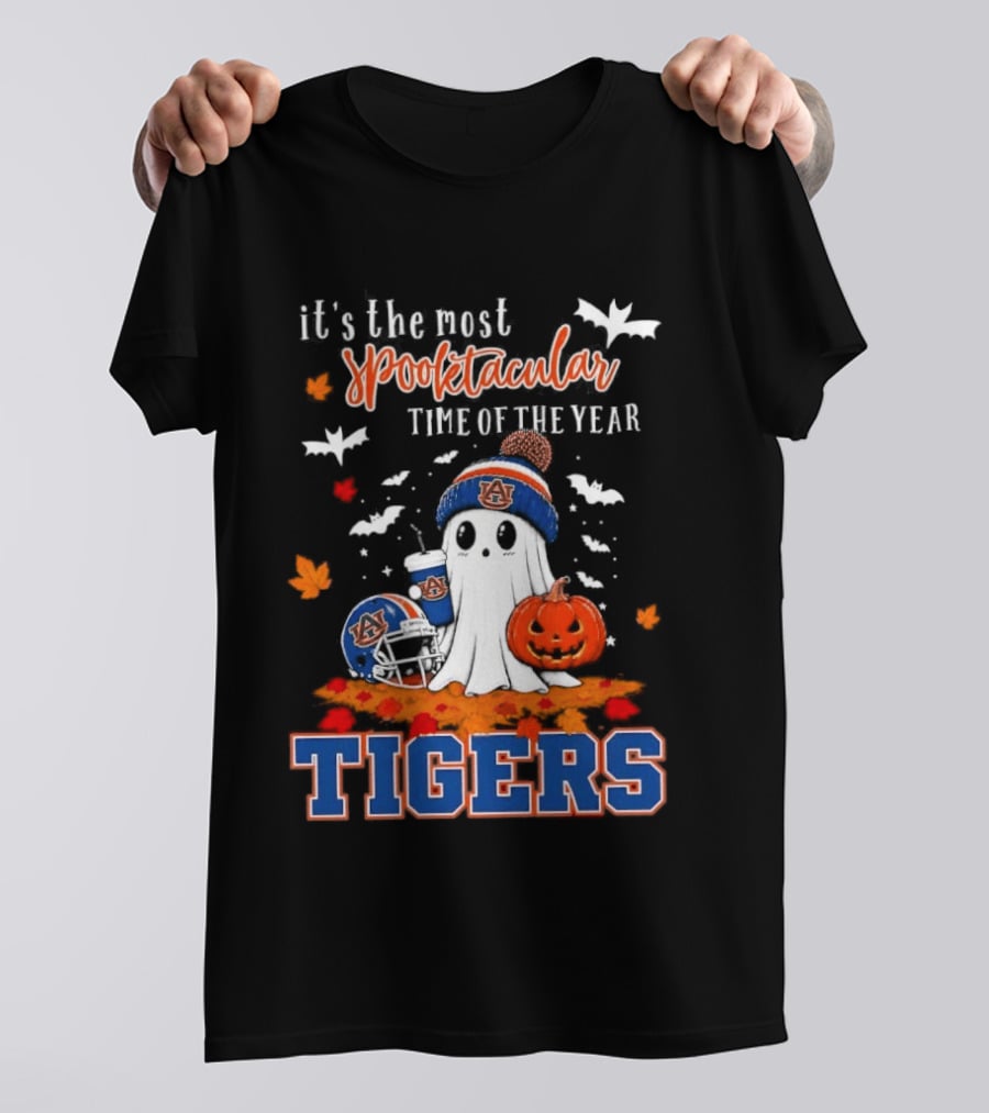 It's The Most Spooktacular Time Of The Year Tigers Halloween Ghost Pumpkins T-Shirt