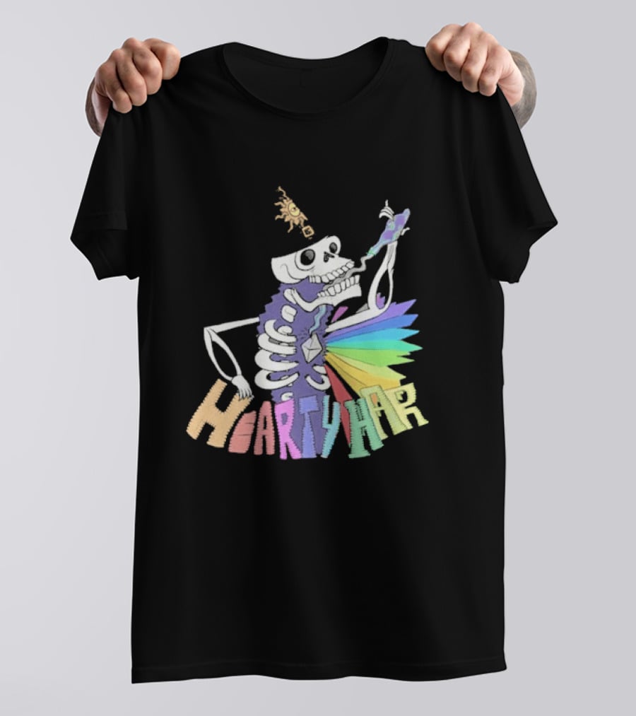 John Fogerty Hearty Har Colorful Skeleton With Rainbow T-Shirt