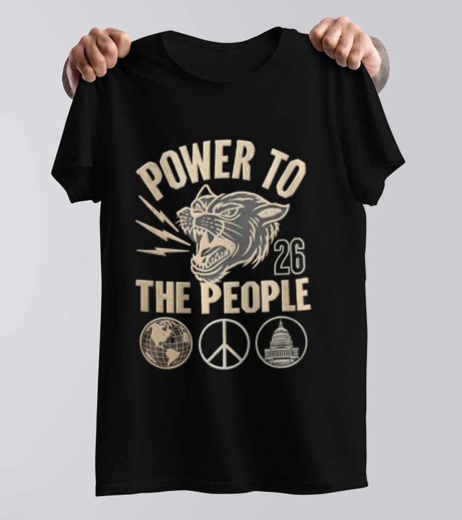 Power To The People Panther Head 2023 Peace And Unity T-Shirt