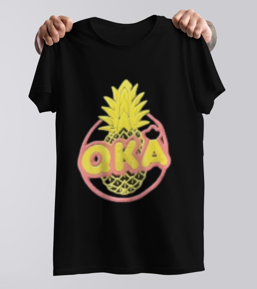 QKA Yellow Pineapple Inside Red Circle T-Shirt
