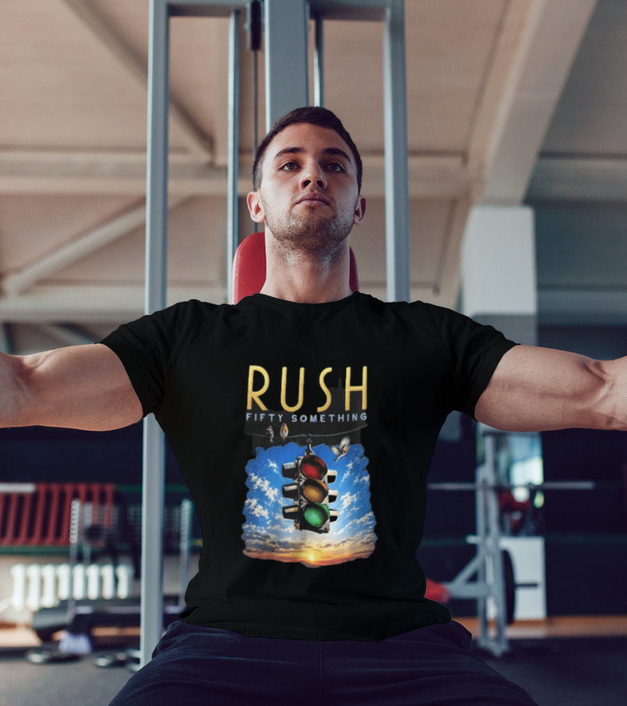 Rush Fifty Something Traffic Light Birds Blue Sky Sunset T-Shirt