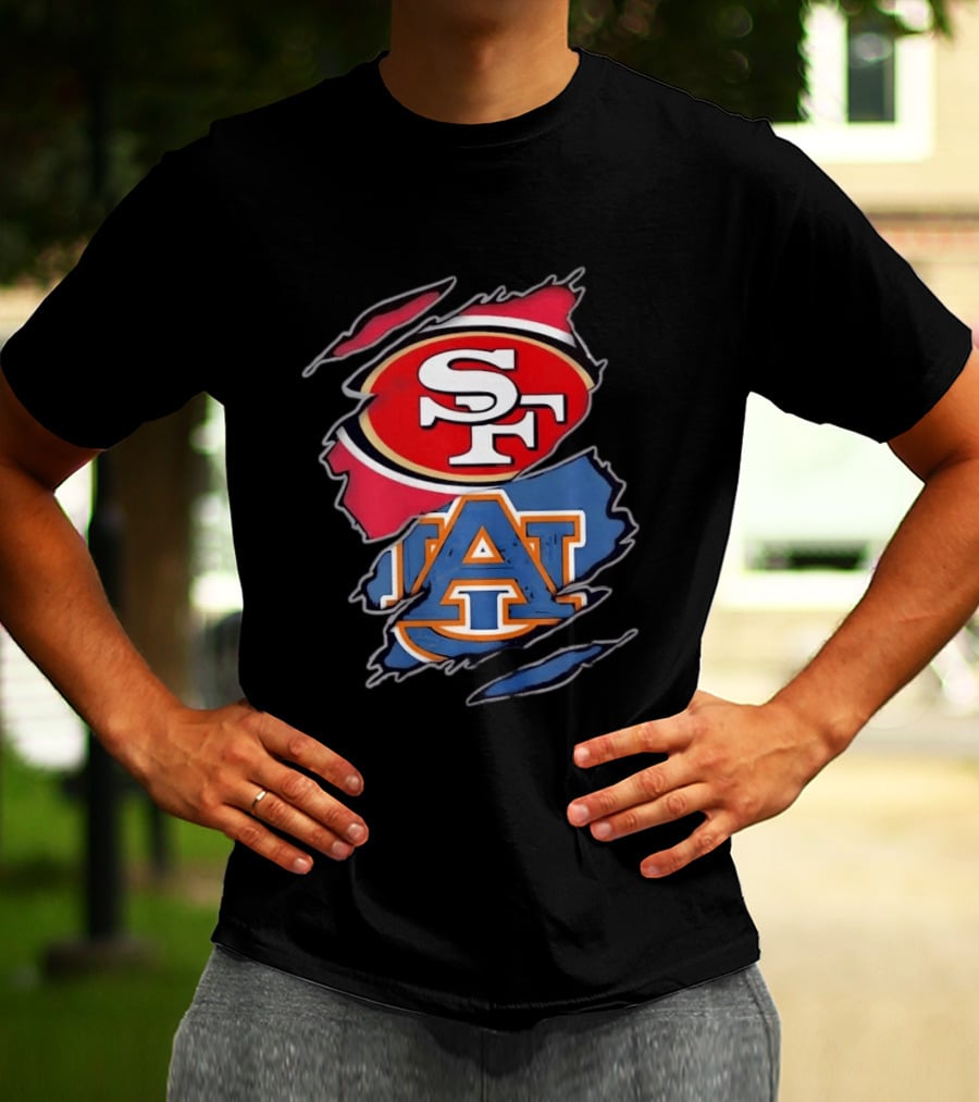 San Francisco 49ers Auburn Tigers Collage T-Shirt