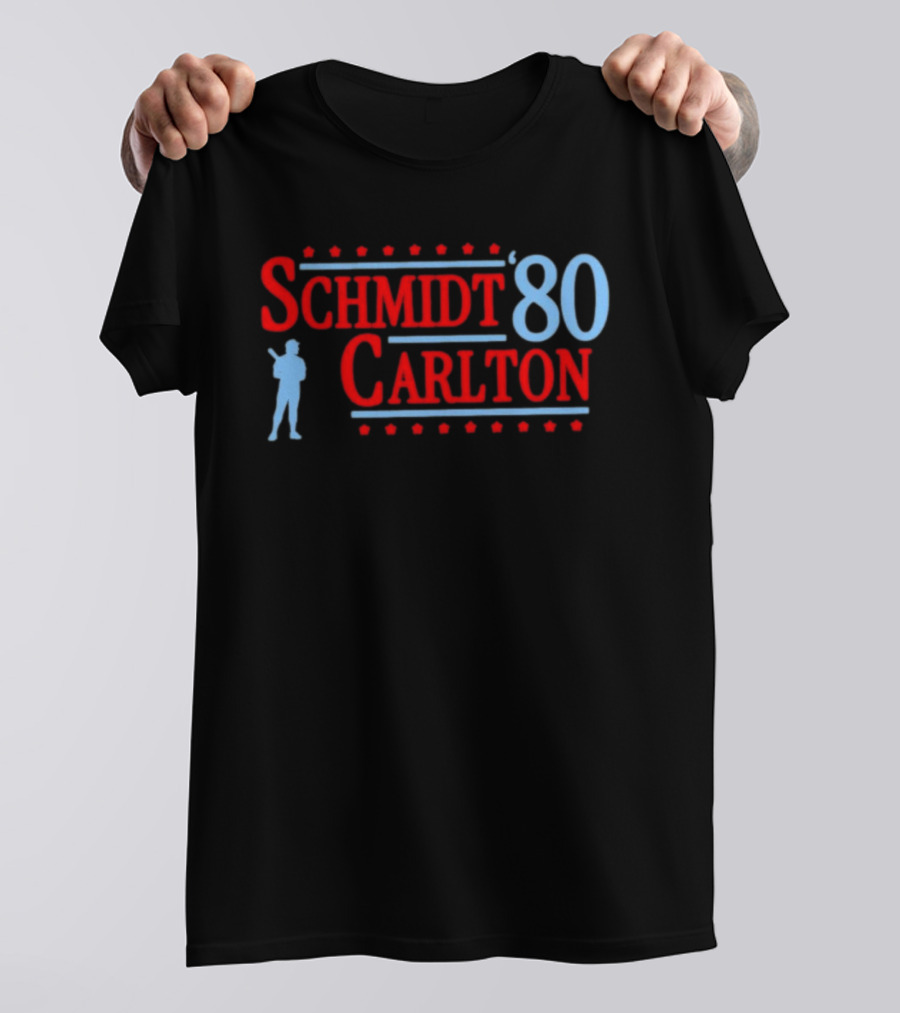 Schmidt Carlton '80 Philadelphia Phillies Baseball Legends T-Shirt