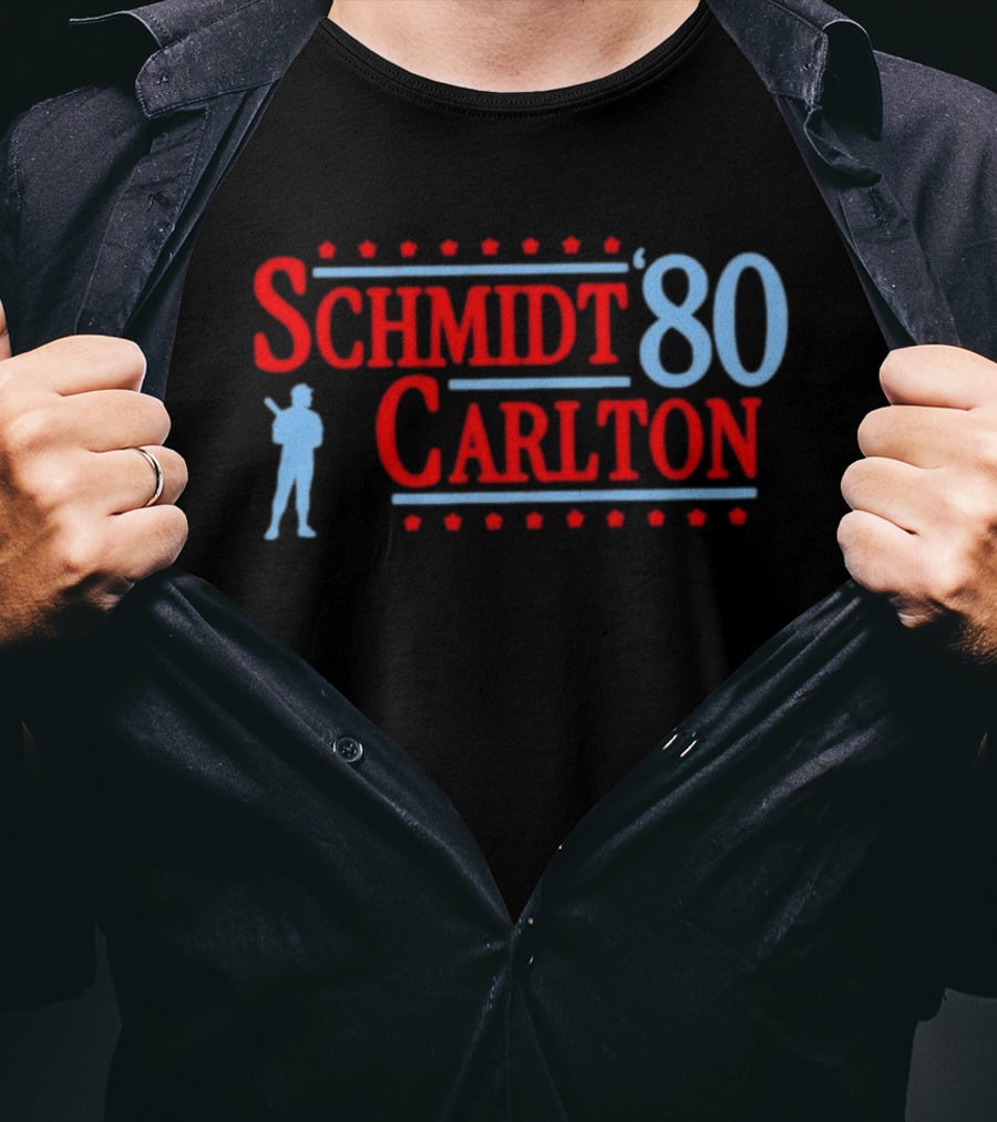 Schmidt Carlton '80 Philadelphia Phillies Baseball Legends T-Shirt