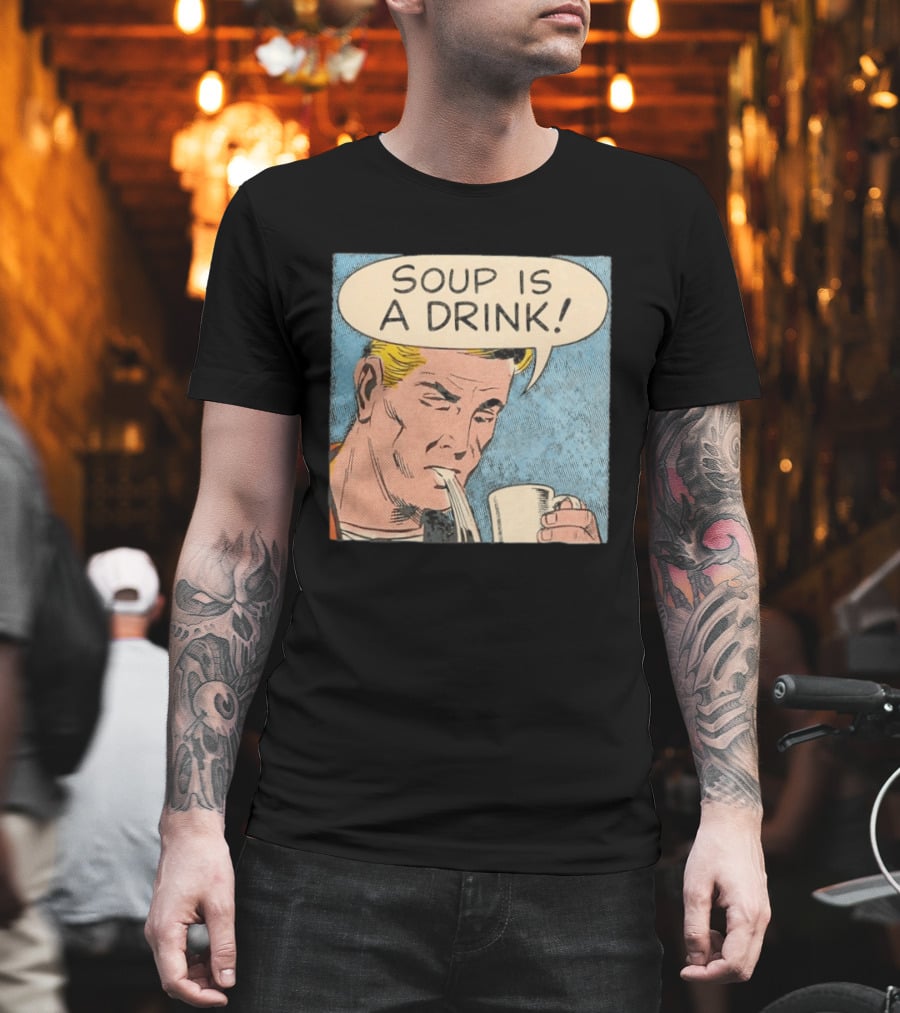 Soup Is A Drink Comic Panel T-Shirt
