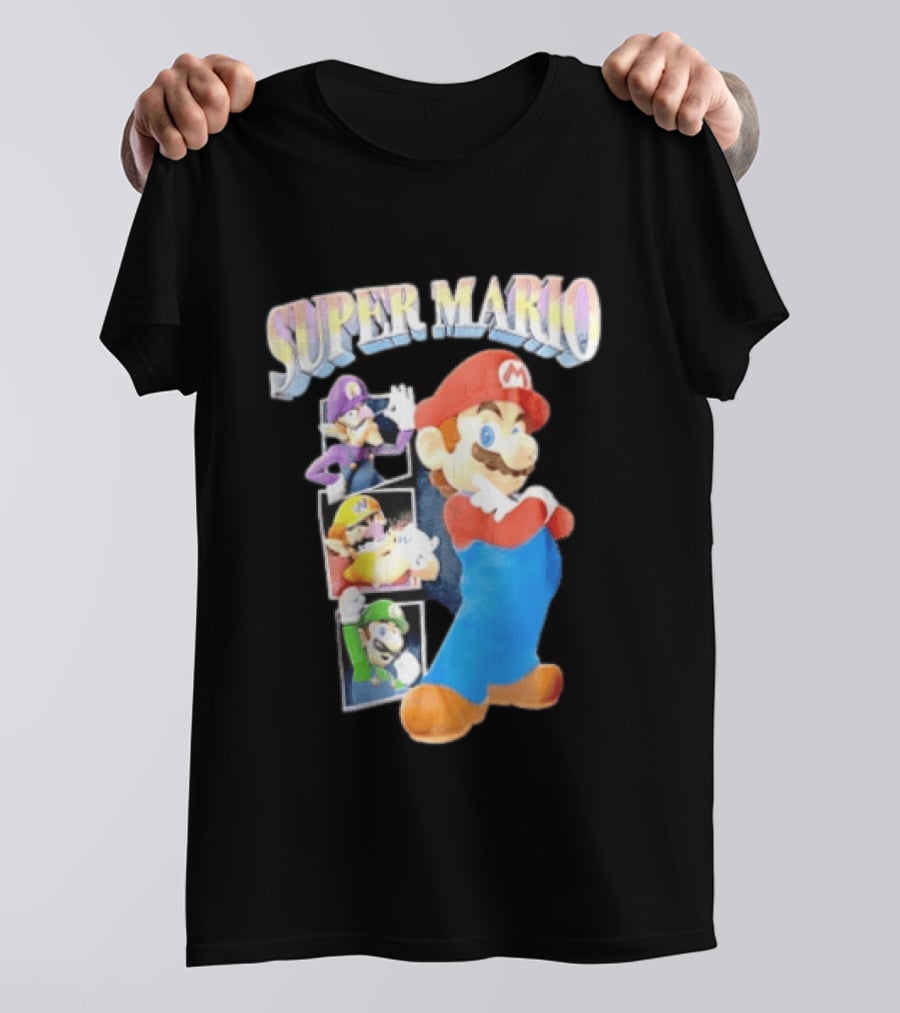 Super Mario With Luigi Wario And Waluigi Characters T-Shirt