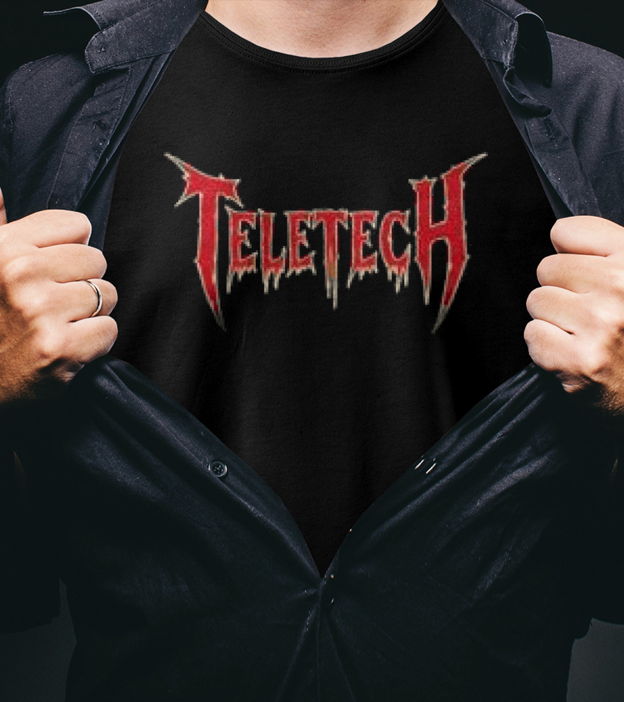 Teletech Store Shop Evil Vintage Gothic Style Red Dripping T-Shirt