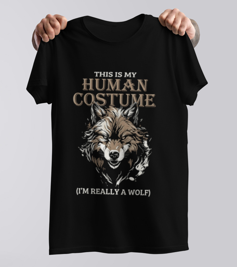 This Is My Human Costume I'm Really A Wolf Head T-Shirt