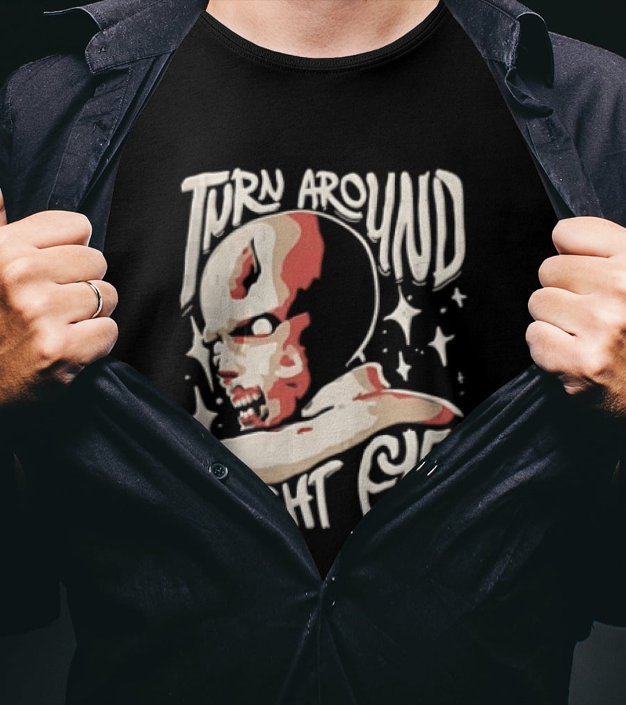 Turn Around Bright Eyes Zombie Face Stars T-Shirt
