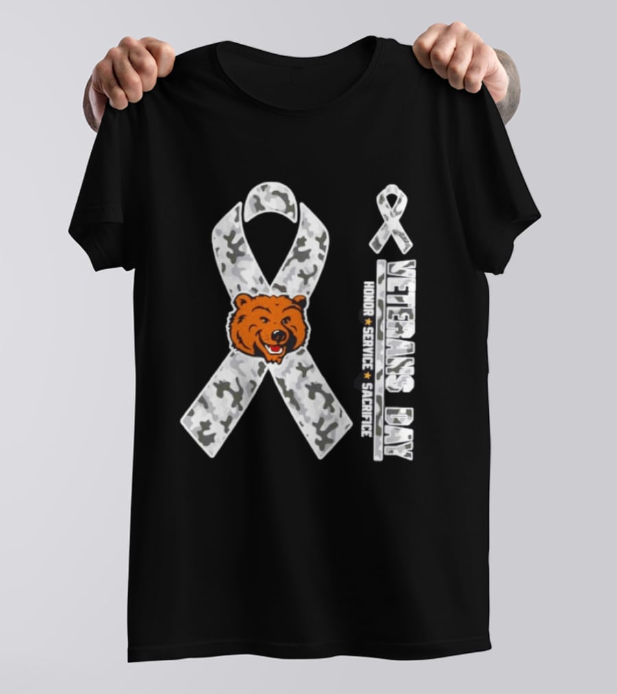UCLA Bruins Veterans Day 2026 Honor Service Sacrifice Camo Ribbon Bear T-Shirt