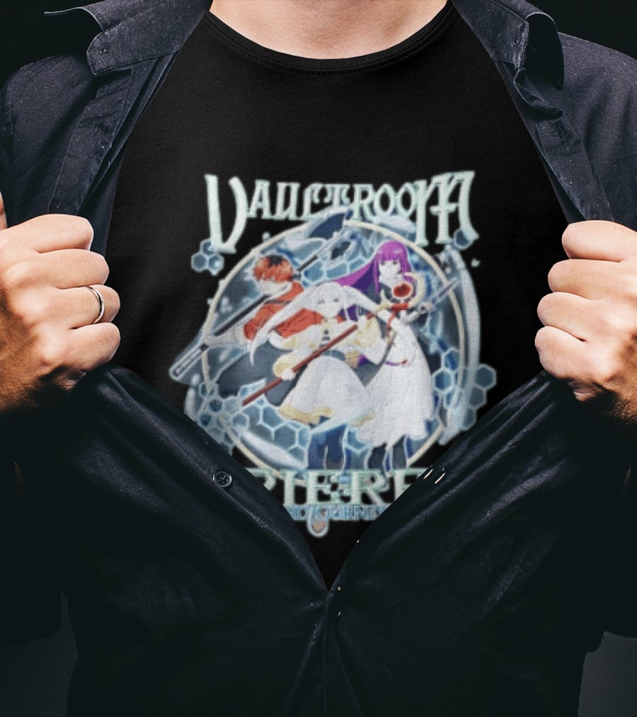 Vaultroom Frieren Beyond Journey's End Anime Characters With Magical Weapons T-Shirt