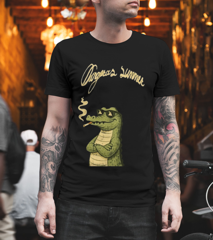 Yeat Dangerous Summer Loose Leaf Gator Smoking Cool Sunglasses Crocodile T-Shirt