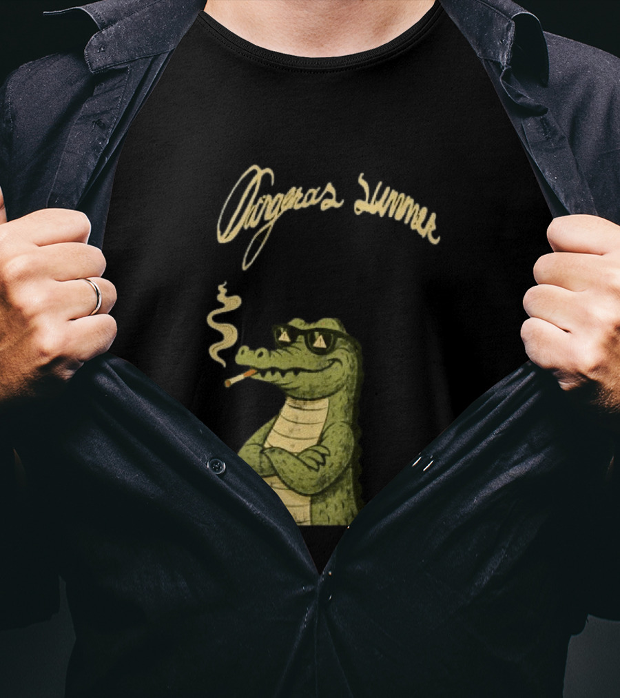Yeat Dangerous Summer Loose Leaf Gator Smoking Cool Sunglasses Crocodile T-Shirt
