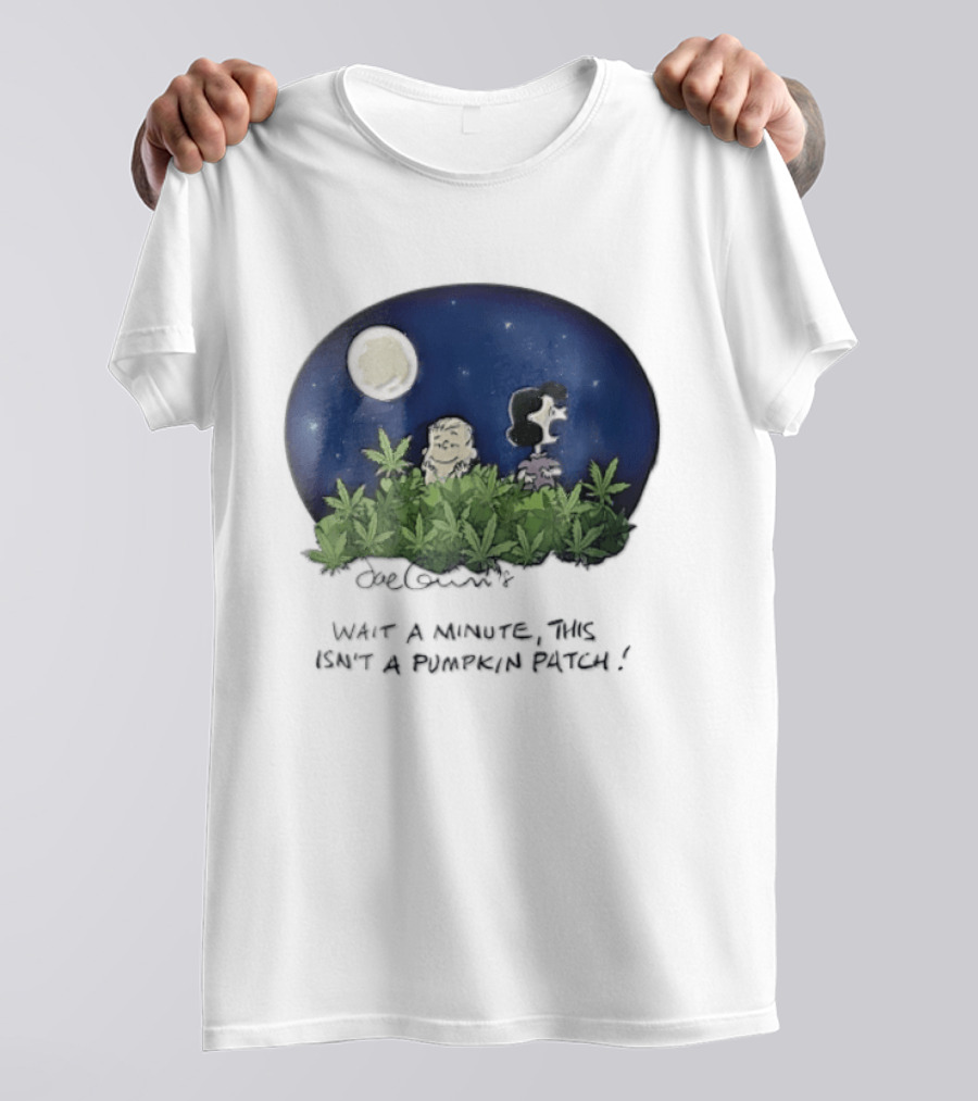 Peanuts Wait A Minute This Isn't A Pumpkin Patch Moon Night Scene Charlie Brown Lucy T-Shirt